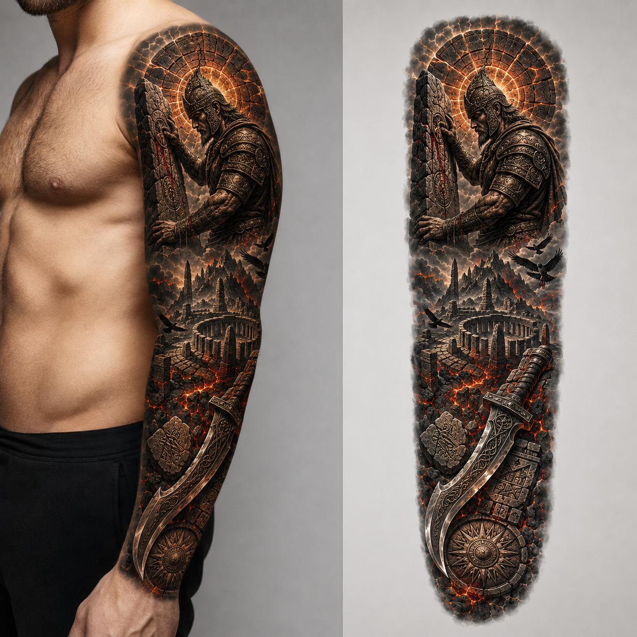 THE STONE OATH from the Dacian Warrior Sleeves — EUR 30 tattoo collection